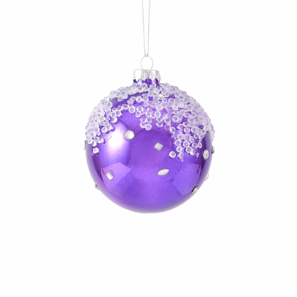 Cam Yılbaşı Süsü Top Purple