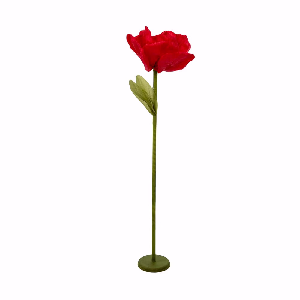 Yapay Dekoratif Dev Kırmızı Çiçek (105cm) - Görsel 2