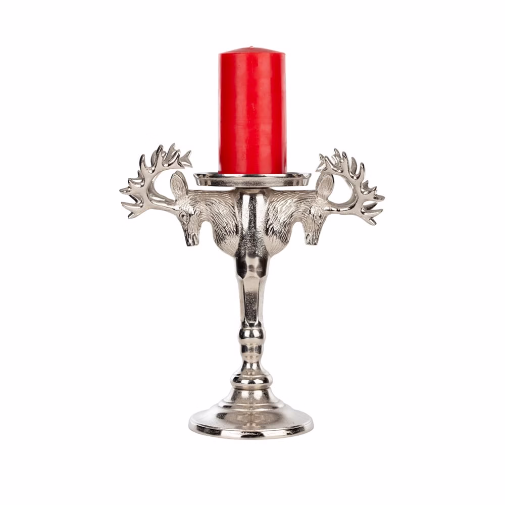 Metal Geyikli Şamdan (35 CM) - Görsel 3