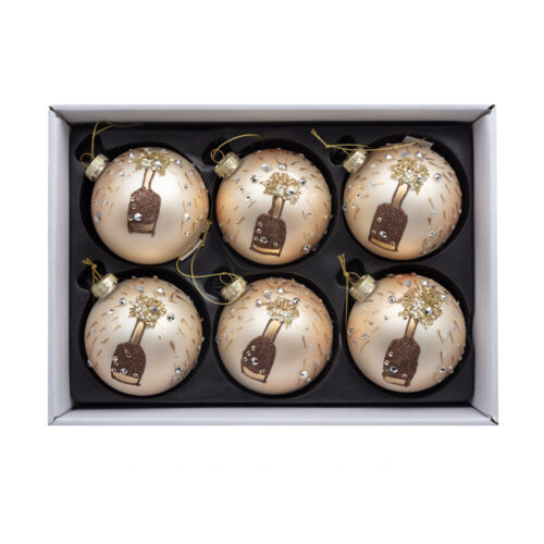 6 Lı Yılbaşı Süsü Cam Top (8 CM)