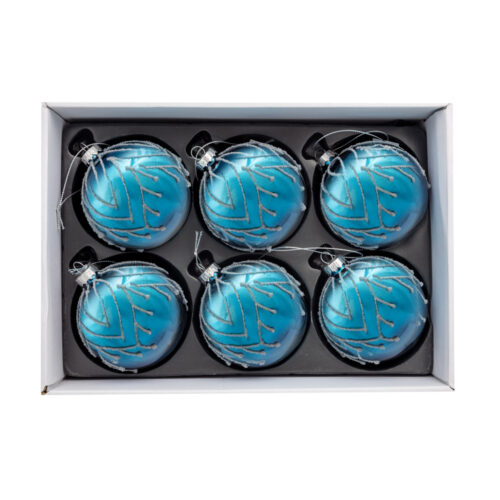 6 Lı Yılbaşı Süsü Cam Top (8 CM)