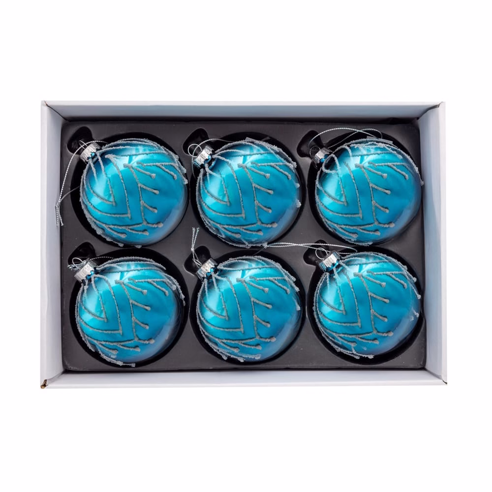6 Lı Yılbaşı Süsü Cam Top (8 CM)