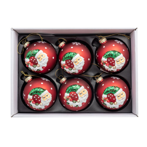 6 Lı Yılbaşı Süsü Cam Top (8 CM)