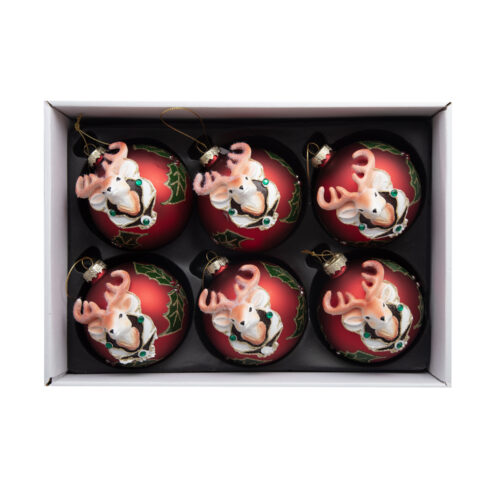 6 Lı Yılbaşı Süsü Cam Top (8 CM)