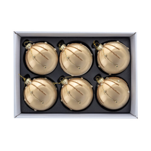 6 Lı Yılbaşı Süsü Cam Top (8 CM)