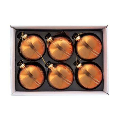 6 Lı Yılbaşı Süsü Cam Top (8 CM)