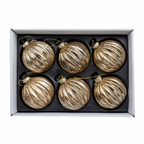 6 Lı Yılbaşı Süsü Cam Top (8 CM)