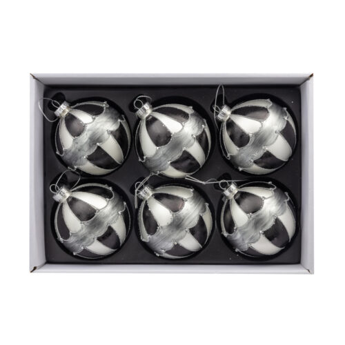 6 Lı Yılbaşı Süsü Cam Top (8 CM)