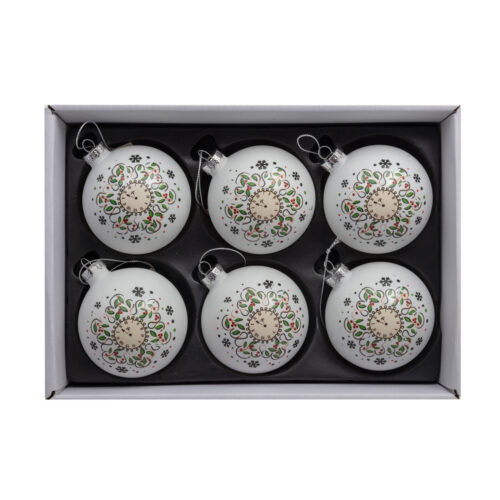 6 Lı Yılbaşı Süsü Cam Top (8 CM)