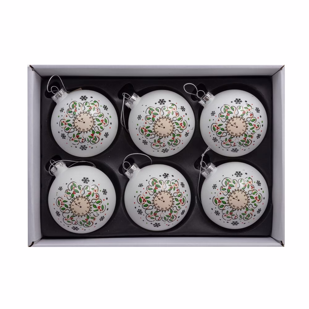 6 Lı Yılbaşı Süsü Cam Top (8 CM)
