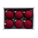 6 Lı Yılbaşı Süsü Cam Top (8 CM)