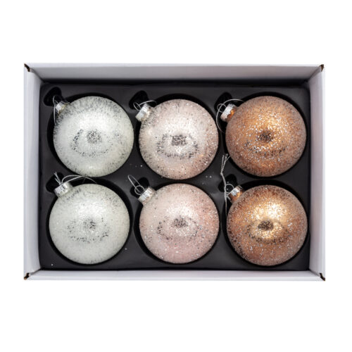 6 Lı Yılbaşı Süsü Cam Top (8 CM)