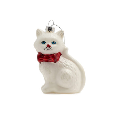 Yılbaşı Süsü Cam Kedi (6 CM)