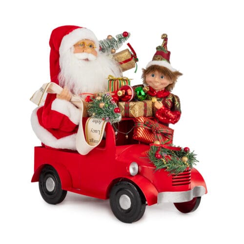 Arabalı Noel Baba Müzikli Ve Hareketli (38 CM)