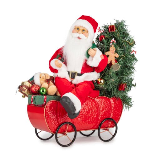 Arabalı Noel Baba Müzikli Ve Hareketli (50 CM)