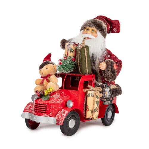 Arabalı Noel Baba Müzikli Ve Hareketli (38 CM)