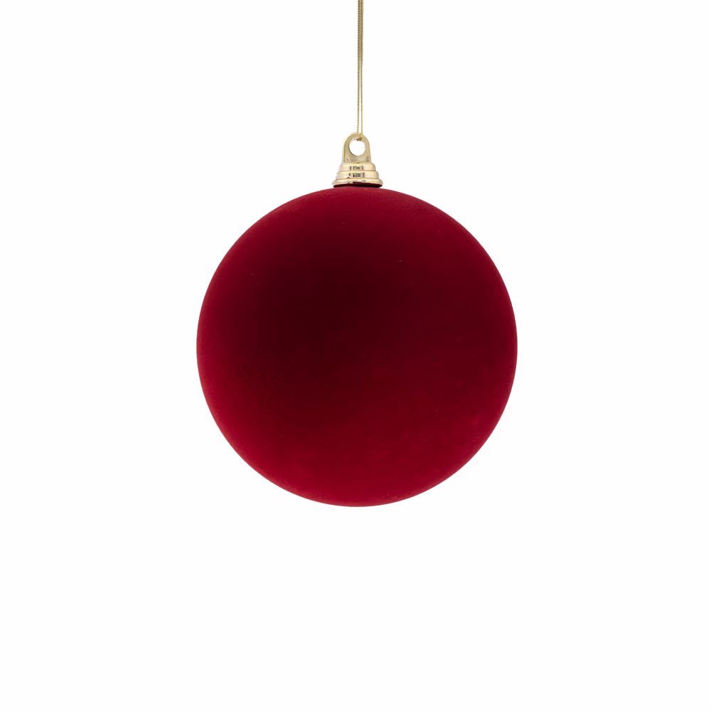 Yılbaşı Ağaç Süsü Kadife Top Burgundy (10 CM)