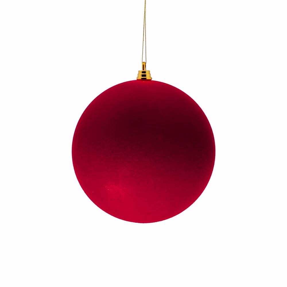 Yılbaşı Ağaç Süsü Kadife Top Dark Red (15 CM)