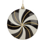 Yılbaşı Süsü White Black Round (15 CM)