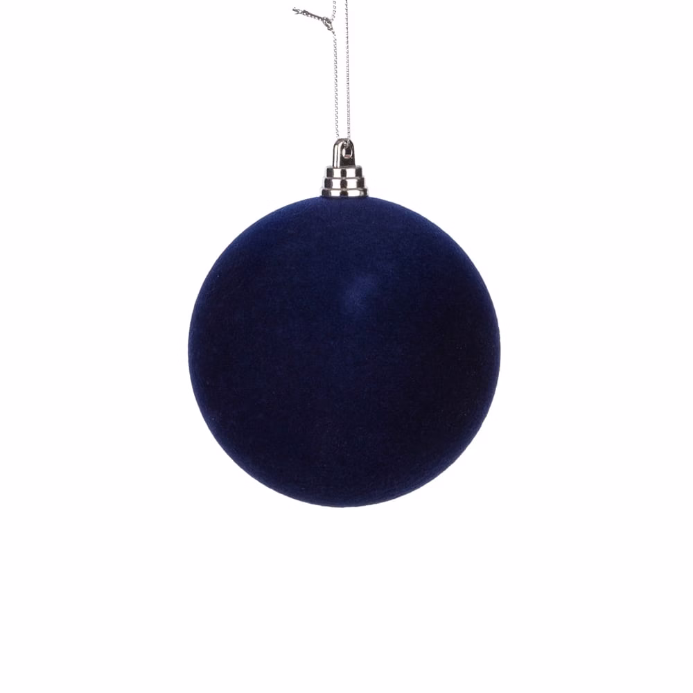 Yılbaşı Süsü Midnight Blue Kadife Top (10 CM)