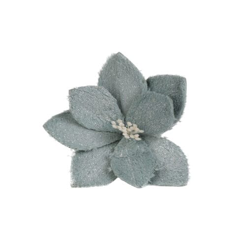 Yılbaşı Süsü 4'Lü Simli Çiçek Kadife (20 CM)