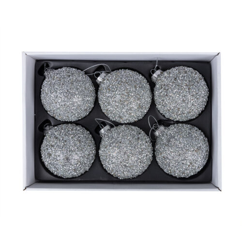 6 Lı Yılbaşı Süsü Cam Top (8 CM)