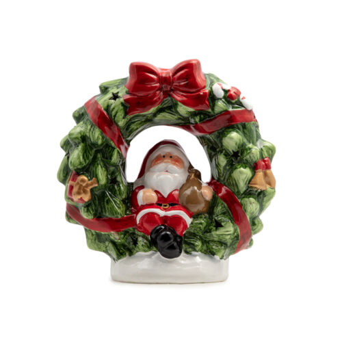 Yılbaşı Süsü Seramik Işıklı Ev (24 CM)