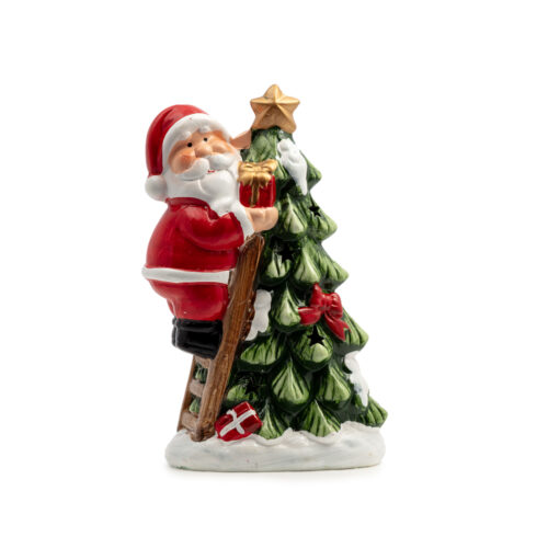 Yılbaşı Süsü Seramik Işıklı çam (14 CM)