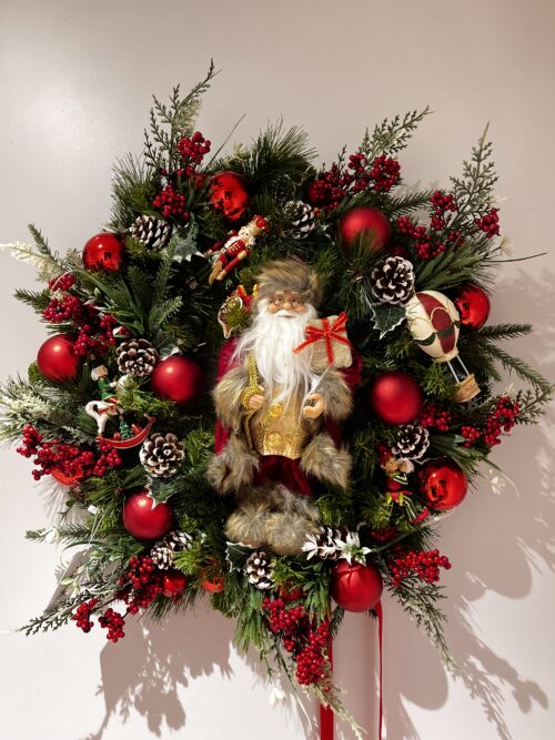 Yılbaşı Noel Baba Kapı Çelengi (52 CM)