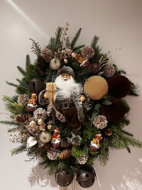 Yılbaşı Noel Baba Kapı Çelengi (58 CM)
