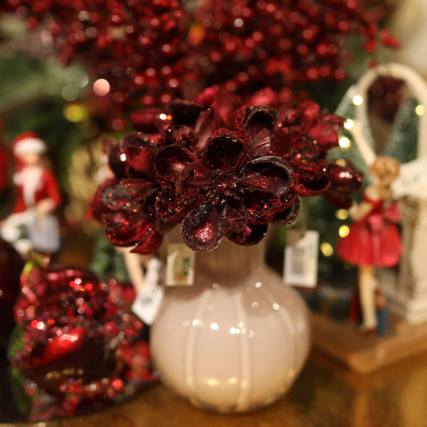 Yılbaşı Dekorasyon Ürünleri Kadife Manolyalar