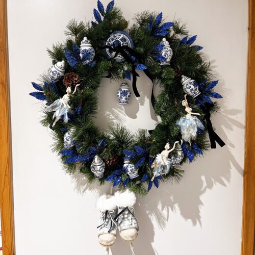 Bleu Blanc Kapı Çelengi (72 CM)