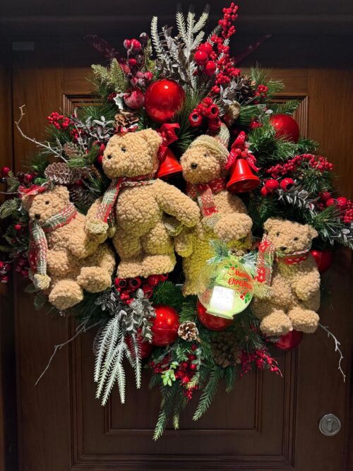 Yılbaşı Kapı Süsü Ayı Ailesi (65 CM)