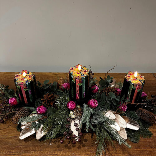 Yılbaşı Süsü Mumluk Aranjman (85 CM)