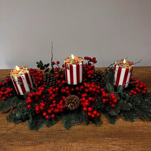 Yılbaşı Süsü Mumluk Aranjman (80 CM)