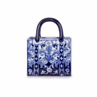 Bleu Blanc Çanta Vazo (25 CM)