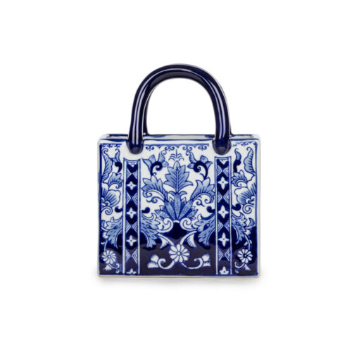 Bleu Blanc Çanta Vazo (25 CM)