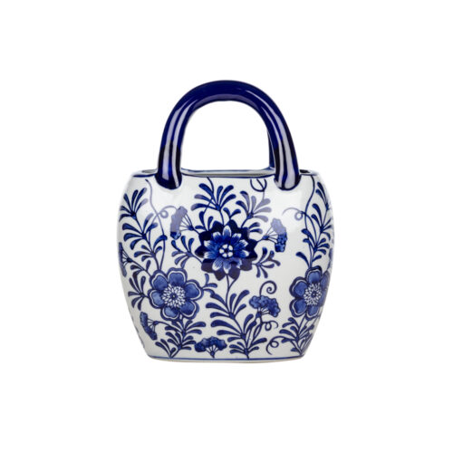 Bleu Blanc Çanta Vazo (27 CM)