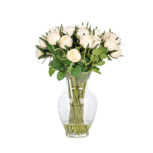 Jelli Mini Beyaz Gül Aranjman (30 CM)