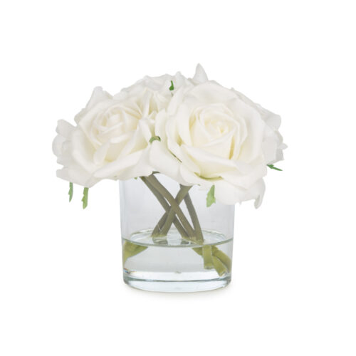 Jelli Islak Dokulu Krem Gül Aranjman (18 CM)