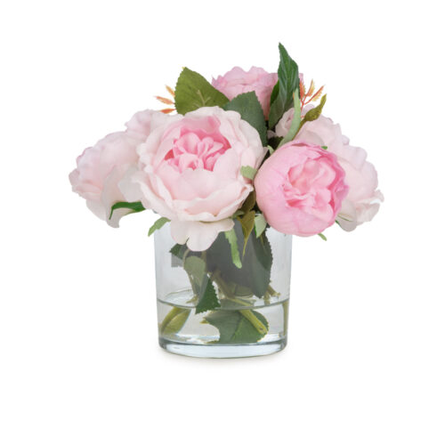 Jelli Islak Dokulu Pembe Şakayık Aranjman (18 CM)