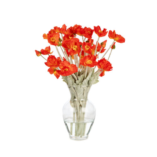 Jelli Cam Vazoda Orange Gelincik Aranjman (40 CM)