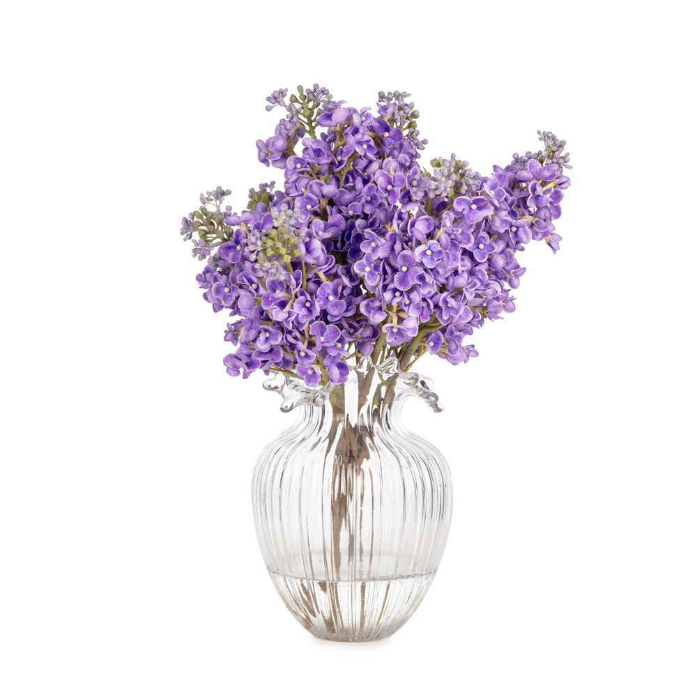 Jelli Cam Vazoda Islak Dokulu Leylak Aranjman (38 CM) Jelli Cam Vazoda Islak Dokulu Leylak Aranjman (38 CM)