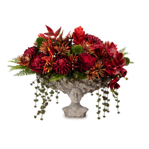 Vintage Büst Karışık Sukkulent Aranjman (70 CM)