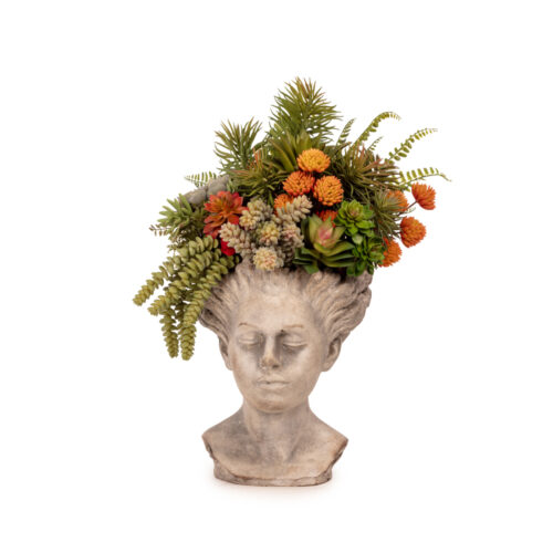 Vintage Büst Sukkulent Karışık Aranjman (46 CM)