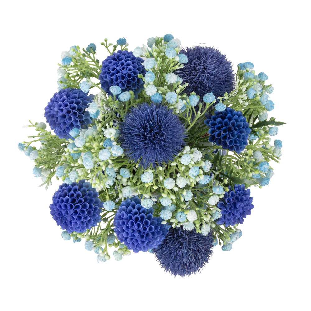 Bleu Blanc Vazo Marigold Aranjman (20 CM) Bleu Blanc Vazo Marigold Aranjman (20 CM) - Görsel 2