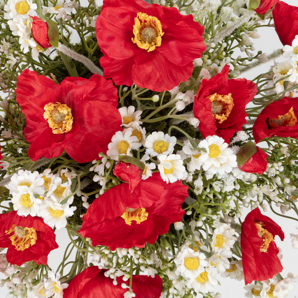 Natural Kütükte Papatya Gelincik Aranjman (30 CM) Natural Kütükte Papatya Gelincik Aranjman (30 CM) - Görsel 2