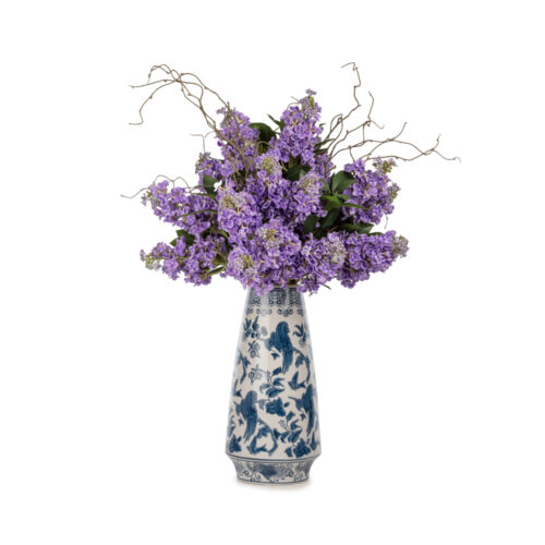 Bleu Blanc Islak Dokulu Mavi Ortanca Aranjman (65 CM) Bleu Blanc Islak Dokulu Mor Leylak Aranjman (75 CM)