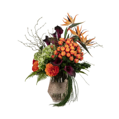 Cam Vazoda Karışık Aranjman (40 CM) Cam Vazoda Karışık Starliçe Aranjman (77 CM)