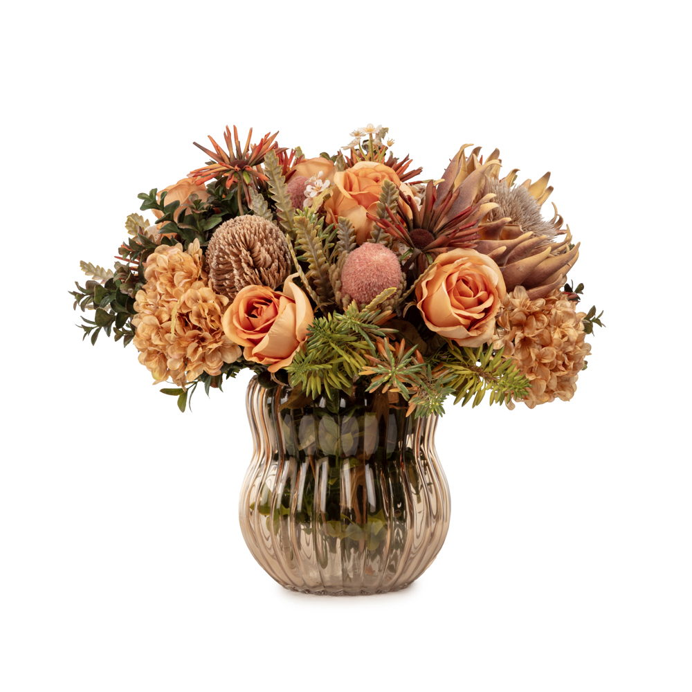 Cam Vazoda Karışık Aranjman (40 CM) Cam Vazoda Karışık Aranjman (40 CM)